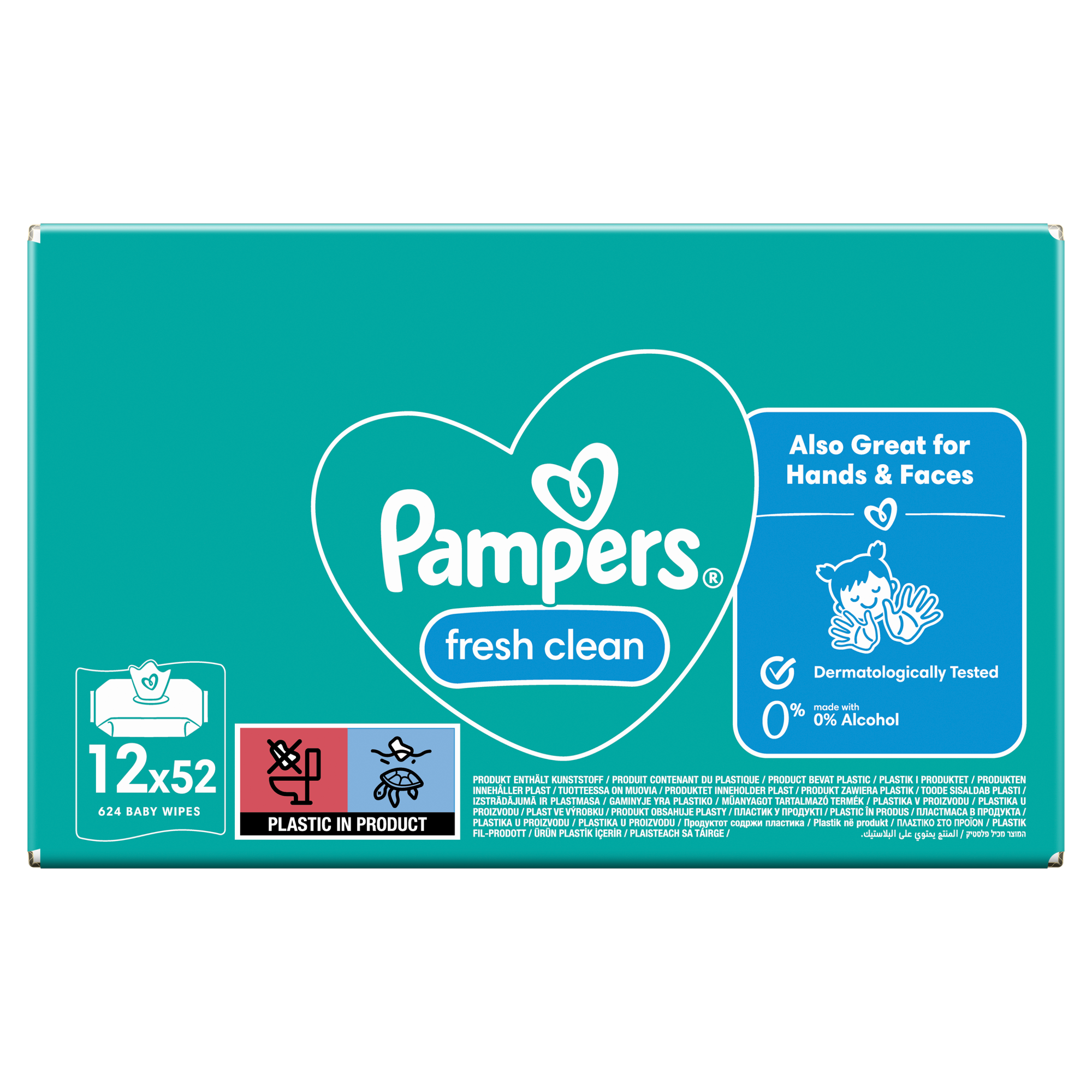 Pampers Fresh Clean chusteczki nawilżane dla niemowląt 12x 52 sztuki zdjęcie
