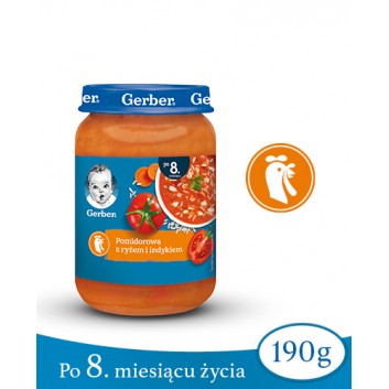 Nestlé Gerber Zupka pomidorowa z ryżem i indykiem po 8 miesiącu 190 g