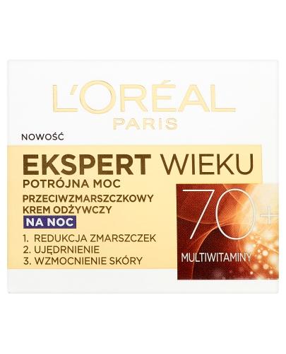 L'Oreal Ekspert Wieku Potrójna Moc Przeciwzmarszczkowy krem odżywczy na noc 70+ - 50 ml - cena, opinie, właściwości  zdjęcie