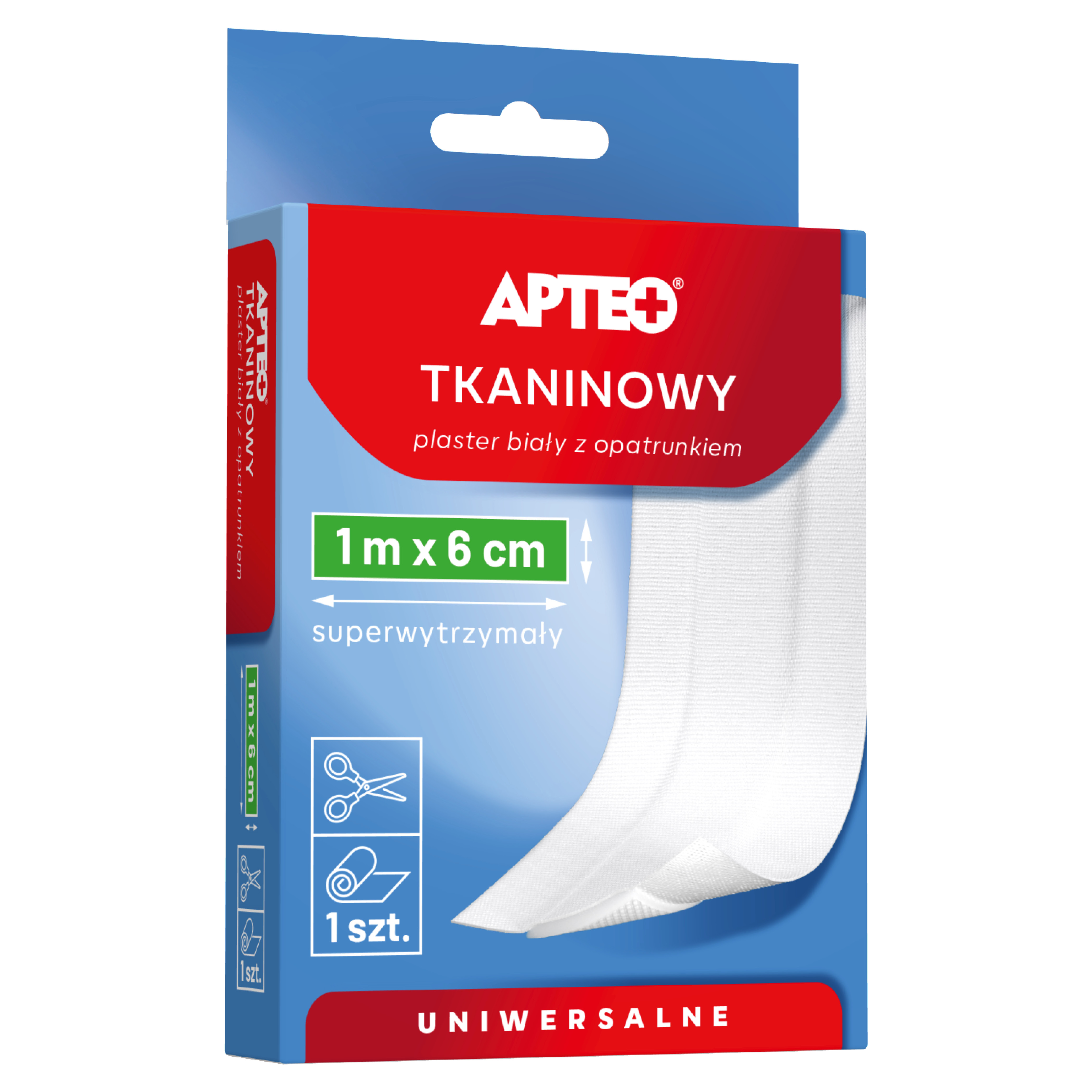 APTEO CARE Plaster tkaninowy z opatrunkiem 1m x 6 cm - 1 szt. zdjęcie