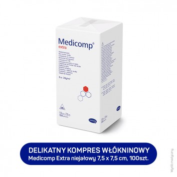 HARTMANN MEDICOMP EXTRA Kompresy niejałowe 7,5 cm x 7,5 cm, 100 sztuk