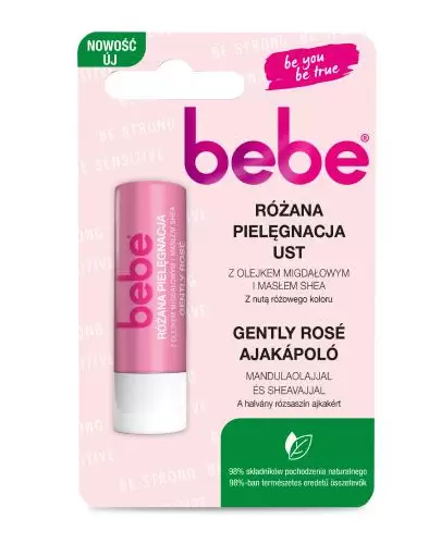 Bebe różana pielęgnacja ust z olejkiem migdałowym i masłem shea 4,9 g zdjęcie