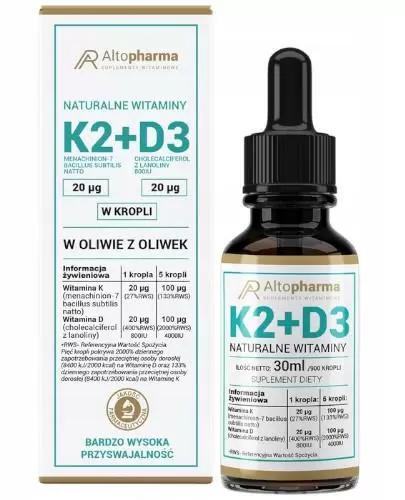 Altopharma Witamina K2 MK-7 + D3 w kroplach 30 ml zdjęcie