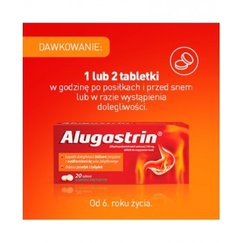 Alugastrin 340 mg, tabletki do rozgryzania i żucia o smaku miętowym 20 sztuk