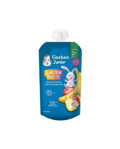 Gerber Junior Garden Fruits Deserek banan gruszka jabłko brzoskwinia powyżej 1+ roku, 110 g zdjęcie