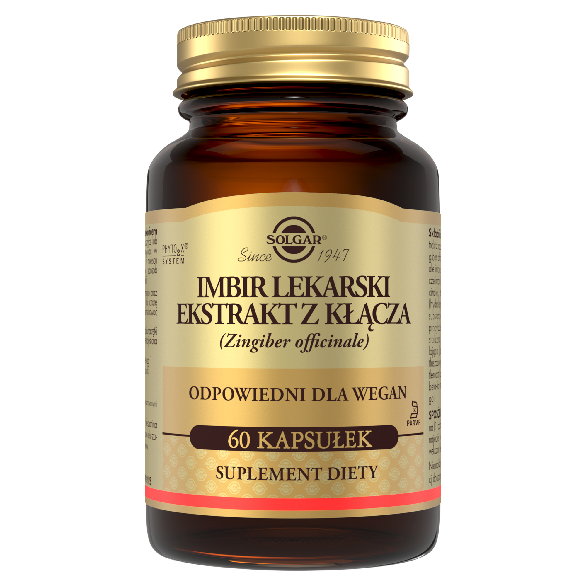 SOLGAR Imbir Lekarski ekstrakt z kłącza ginger 60 kapsułek zdjęcie