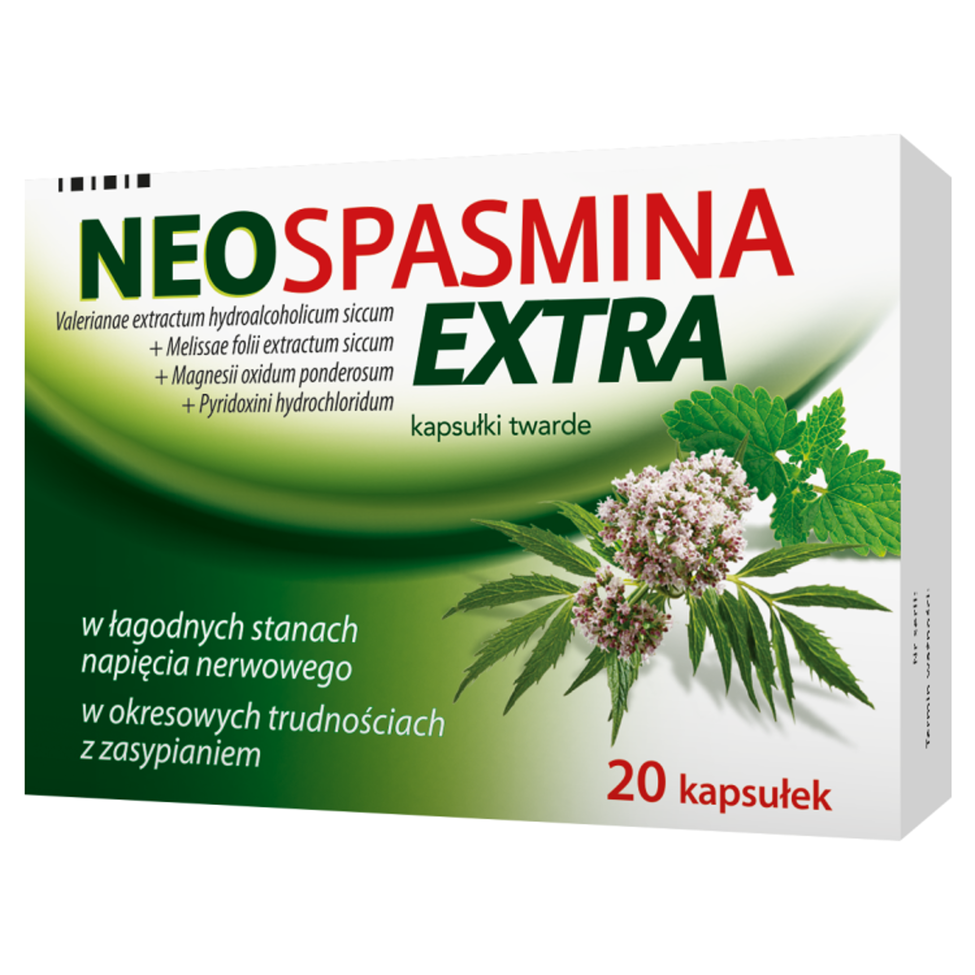 Neospasmina Extra 250 mg + 50 mg + 80 mg + 5 mg 20 kapsułek zdjęcie