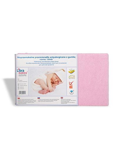 Libra babies nieprzemakalne prześcieradło antyalergiczne z gumką 120 x 60 różowy, 1 szt., cena, opinie, stosowanie zdjęcie