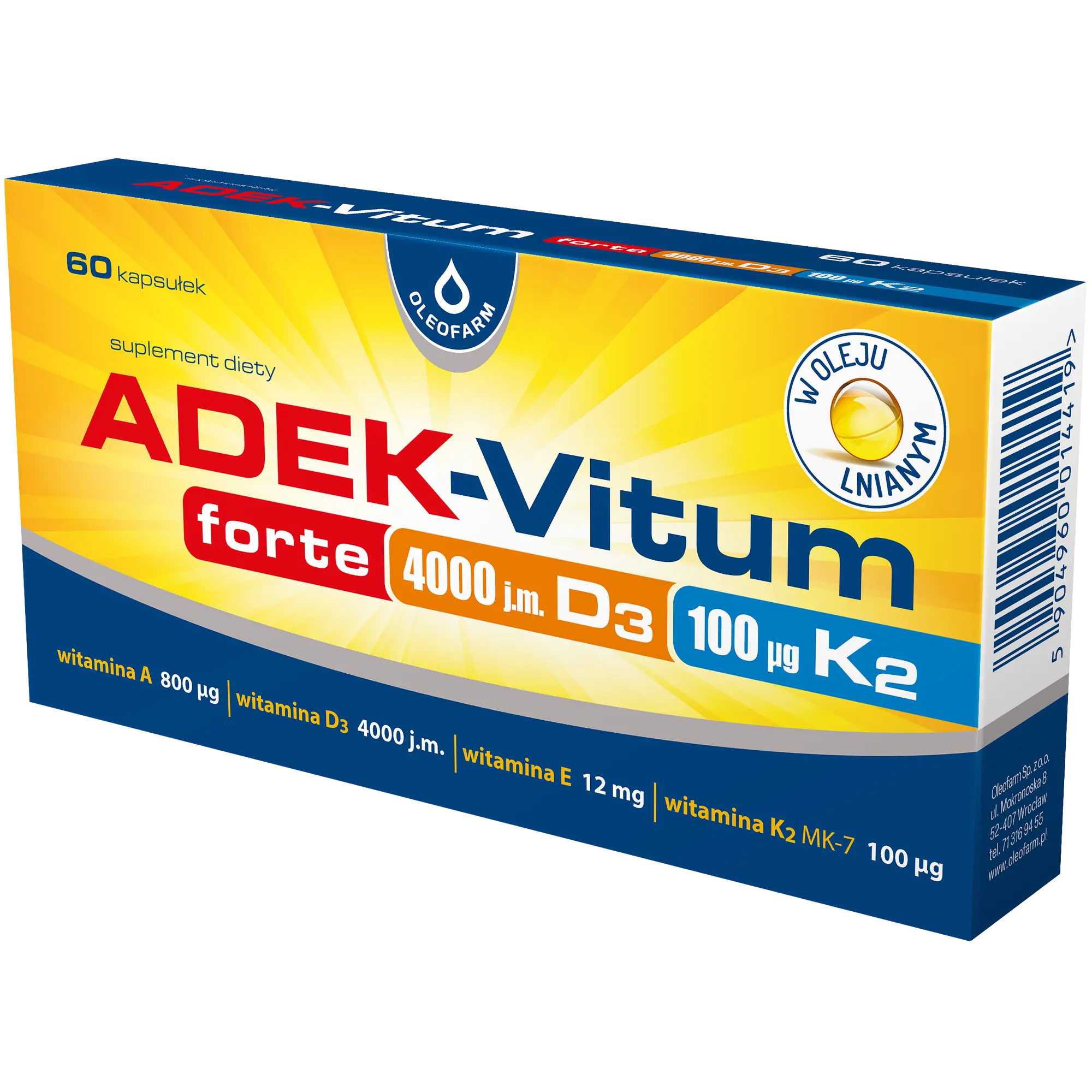 ADEK-Vitum forte, kapsułki, 60 sztuk zdjęcie