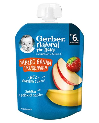 Gerber Deserek w tubce jabłko banan truskawka dla niemowląt po 6. miesiącu, 80 g zdjęcie