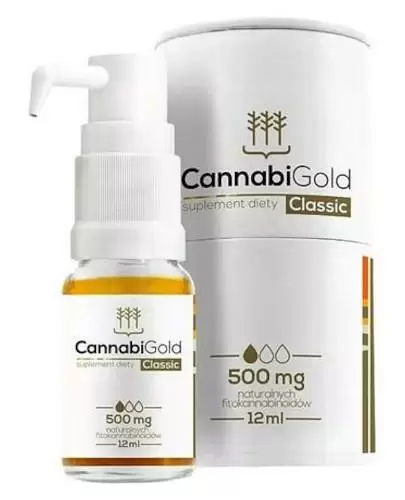 CannabiGold Classic olej z ekstraktem z konopi włóknistych 500mg 12 ml zdjęcie