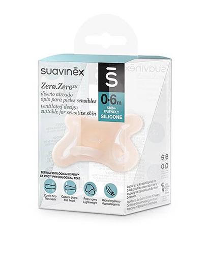 Suavinex Zero Zero Smoczek silikonowy 0-6m, 1 szt., cena, opinie, właściwości zdjęcie