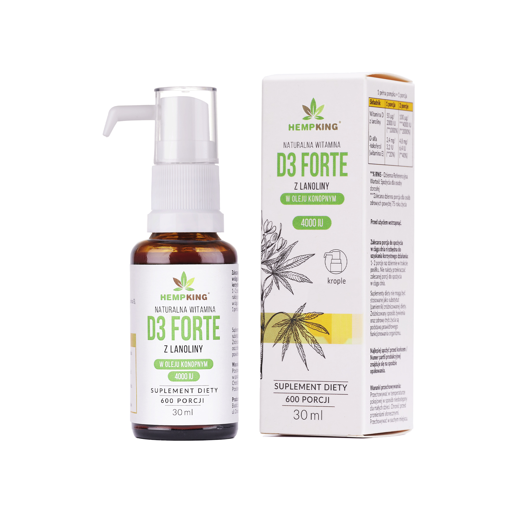 Hempking, Witamina D3 Forte, 30 ml zdjęcie
