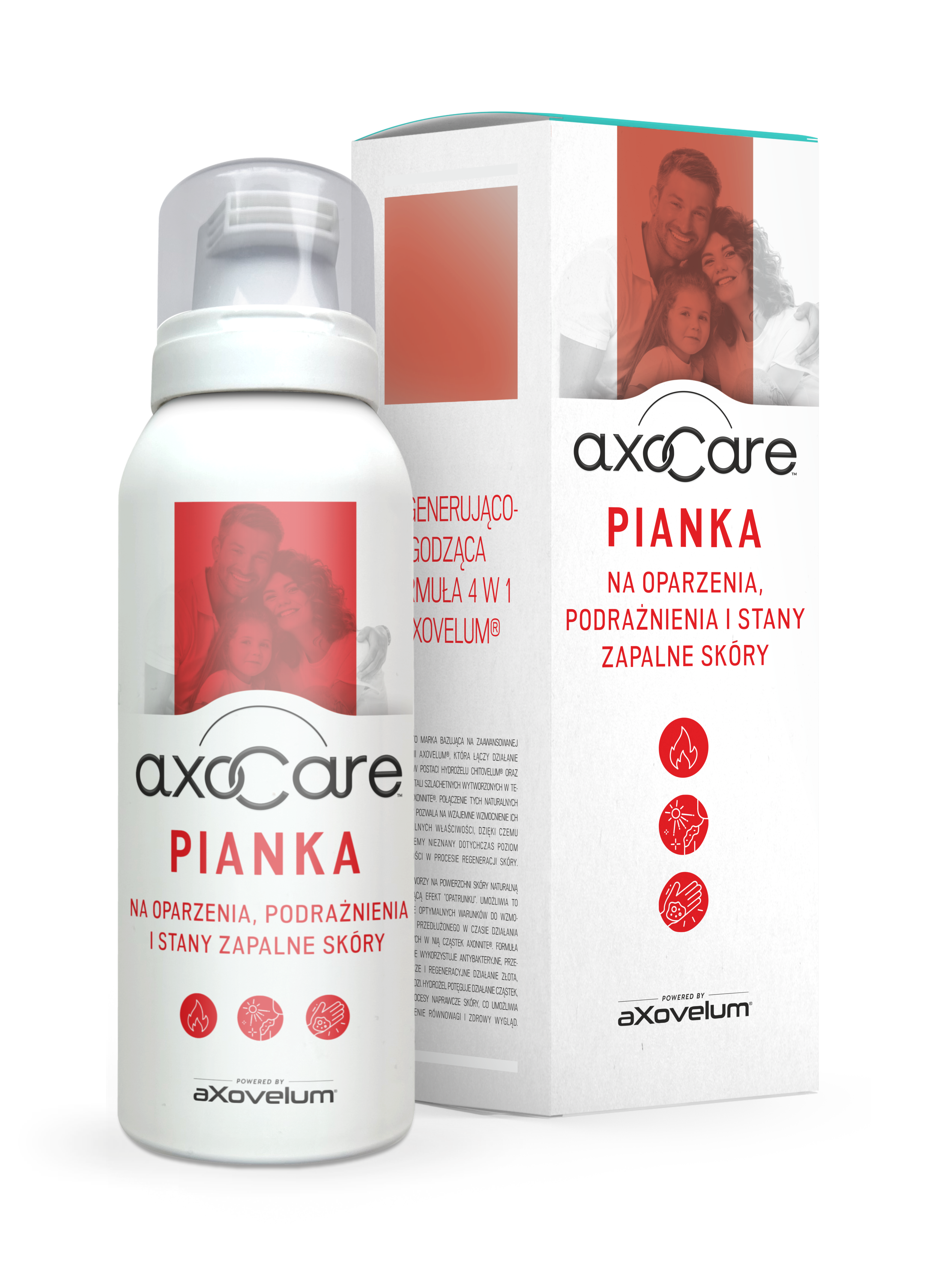 AxoCare, Pianka na oparzenia, podrażnienia i stany zapalne skóry, 85 ml zdjęcie