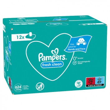 Pampers Fresh Clean chusteczki nawilżane dla niemowląt 12x 52 sztuki