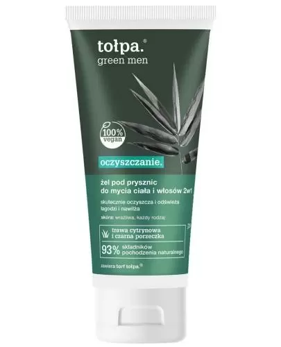 Tołpa Green Men oczyszczanie żel pod prysznic do mycia ciała i włosów 2w1, 200 ml zdjęcie
