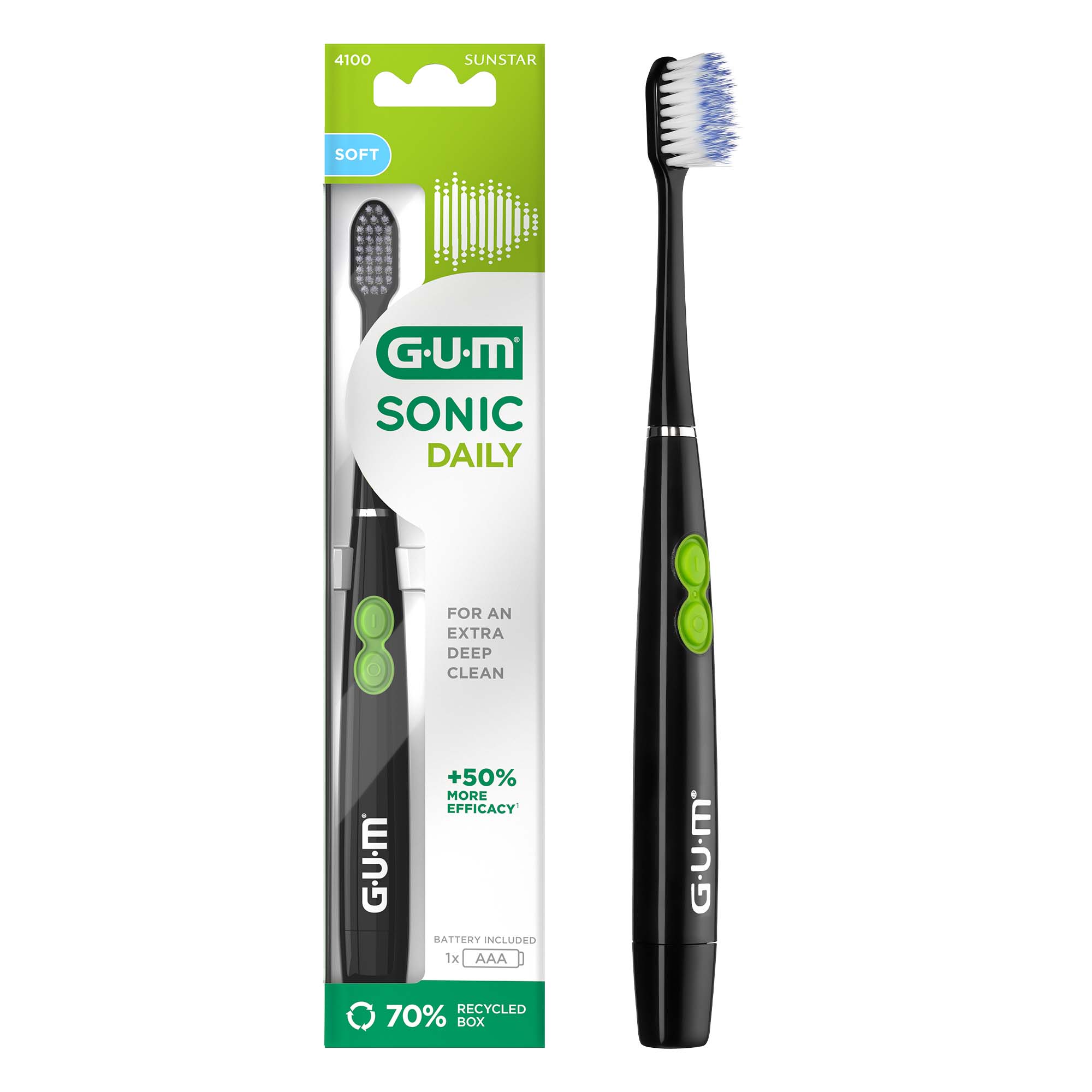 Sunstar Gum Sonic Daily Szczoteczka soniczna czarna 1 sztuka zdjęcie