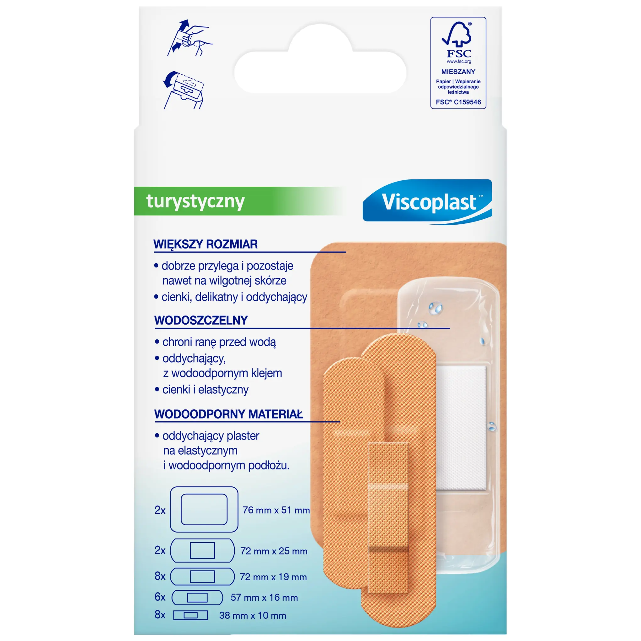 Viscoplast Turystyczny zestaw plastrów 26 sztuk