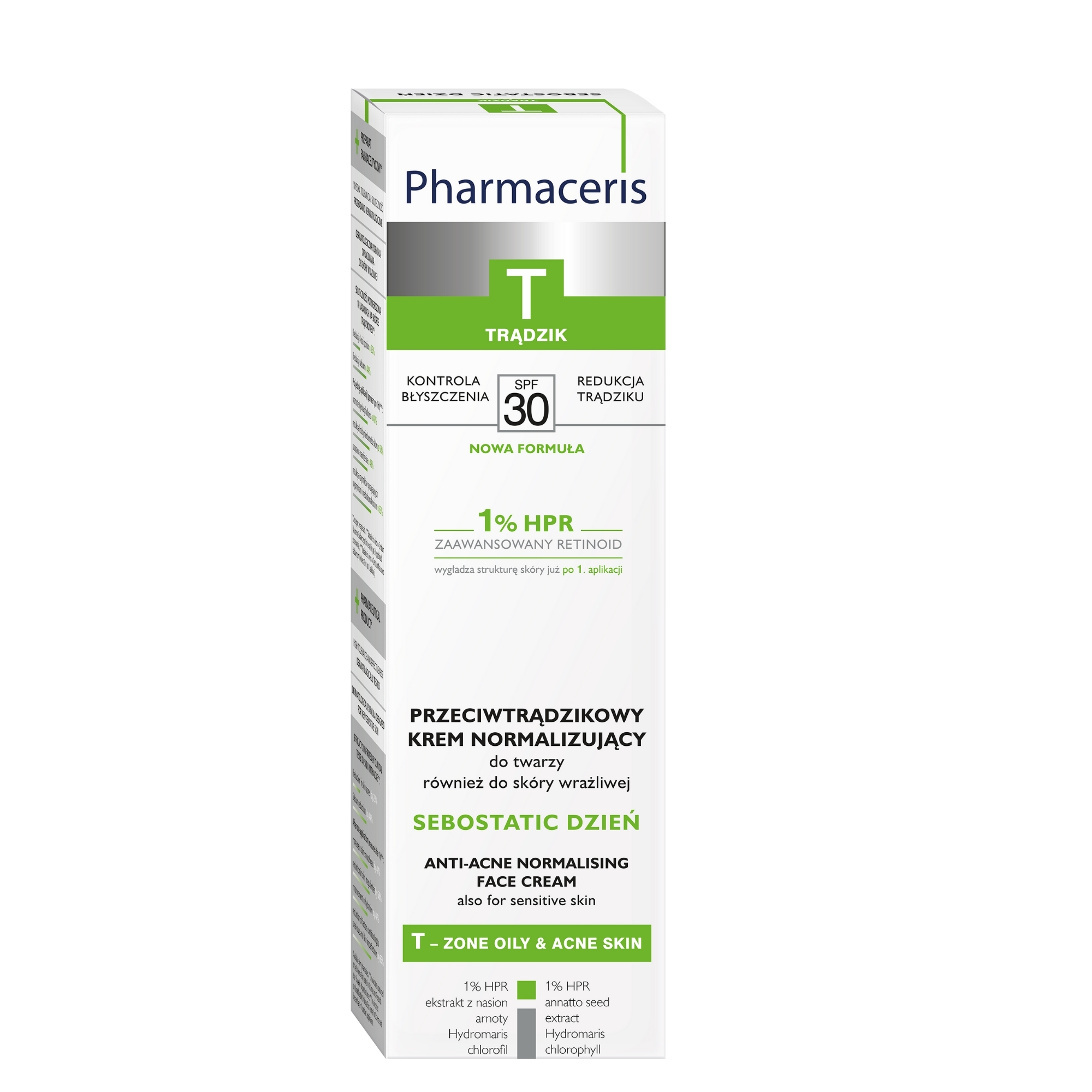 Pharmaceris T Trądzik, przeciwtrądzikowy krem normalizujący do twarzy i skóry wrażliwej SPF 30, 40 ml zdjęcie