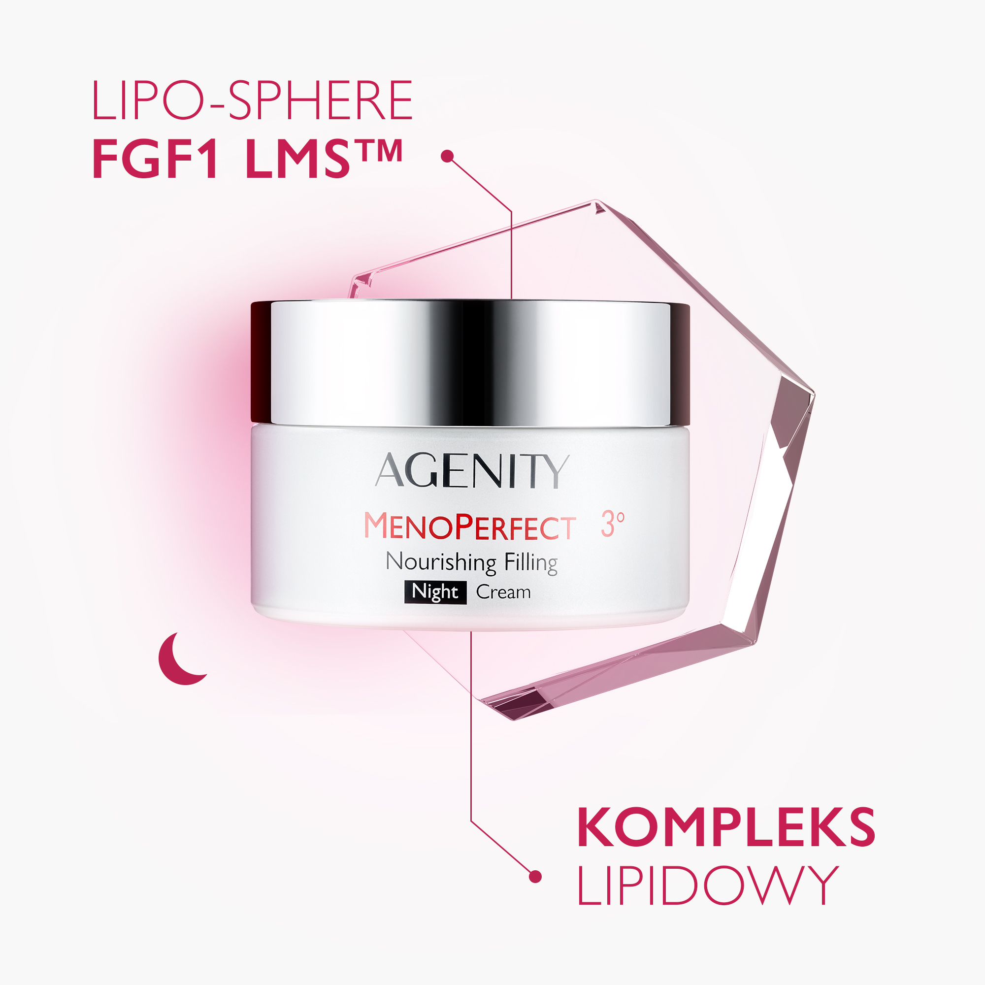 Agenity MenoPerfect 3°, Krem odżywczy, wypełniający na noc krem na noc, 50 ml