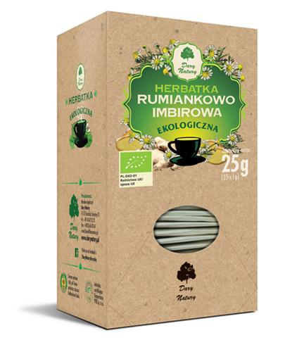 Dary Natury Ekologiczna herbatka rumiankowo - imbirowa - 25 sasz. - cena, opinie, właściwości  zdjęcie