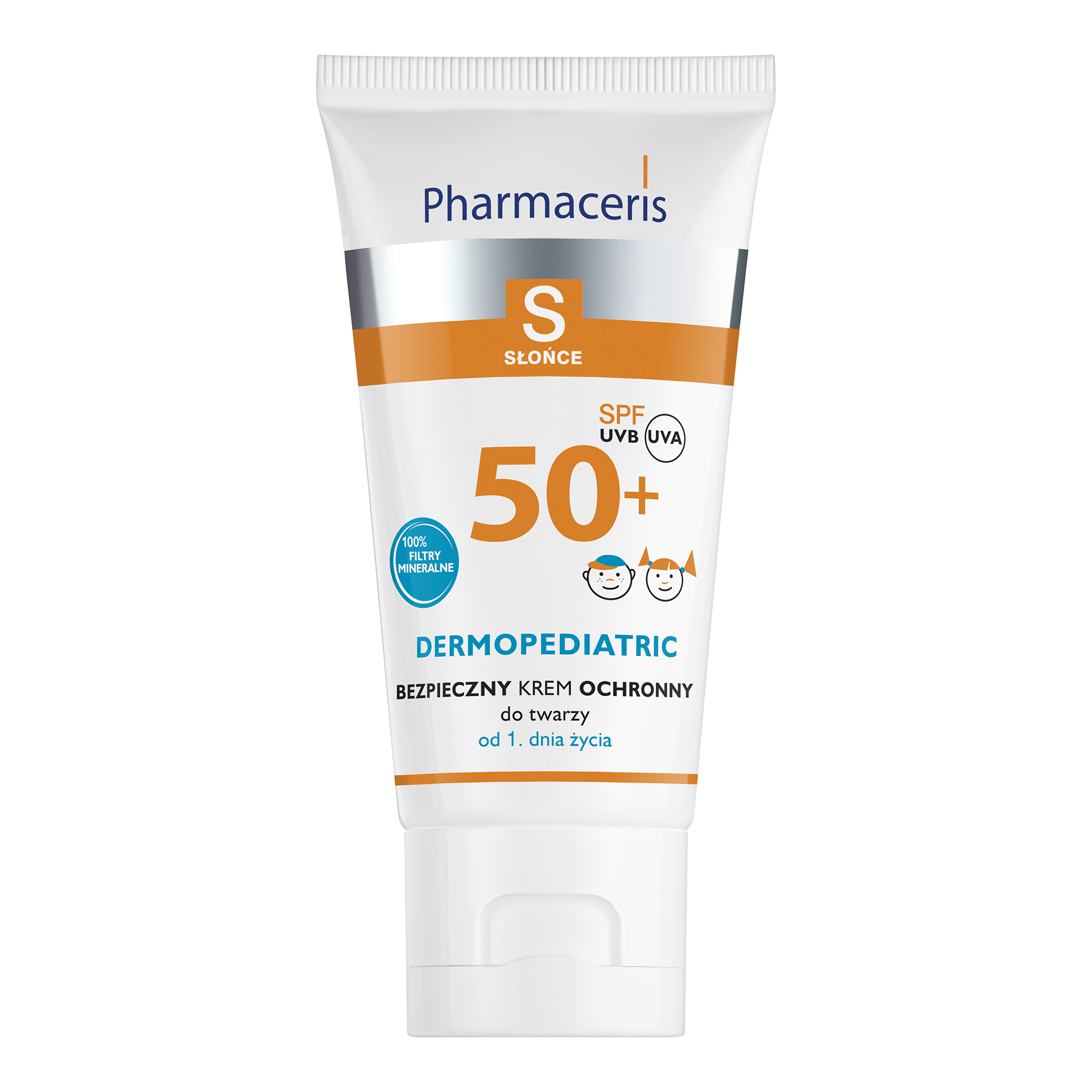 PHARMACERIS S Bezpieczny krem ochronny do twarzy dla dzieci SPF50+ - 50 ml