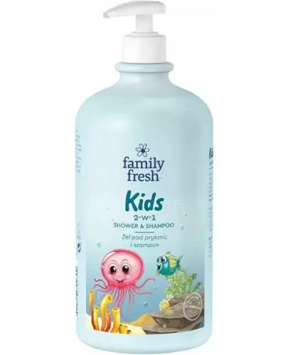 Family Fresh Kids kremowy żel pod prysznic i szampon 1000 ml zdjęcie