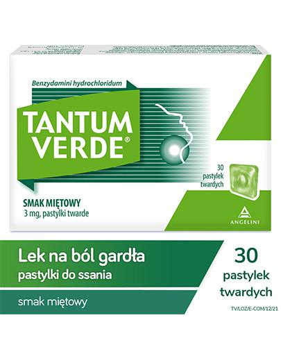 Tantum Verde 3 mg pastylki do ssania smak miętowy 30 sztuk zdjęcie