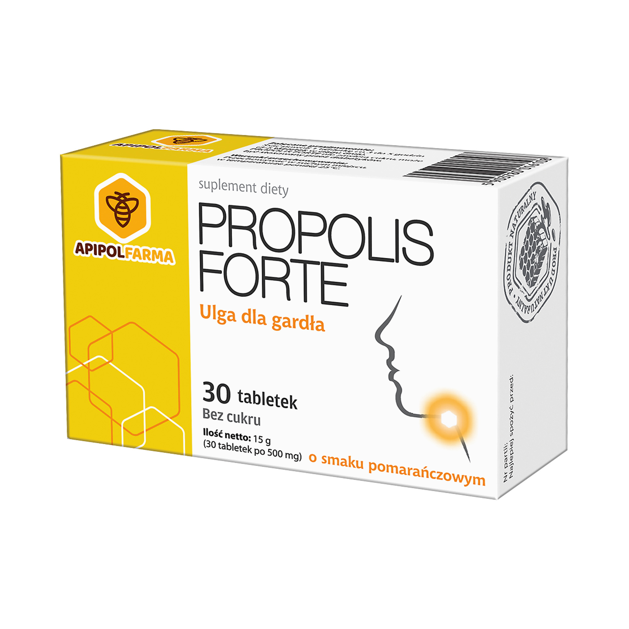 FARMINA Propolis Forte o smaku pomarańczowym - 30 tabletek zdjęcie