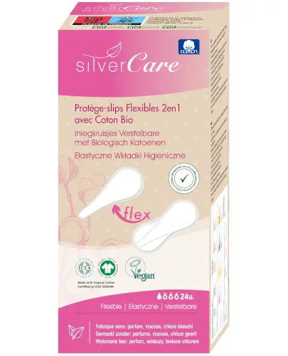 Masmi Silver Care wkładki higieniczne elastyczne 100% bawełny organicznej 24 sztuki zdjęcie