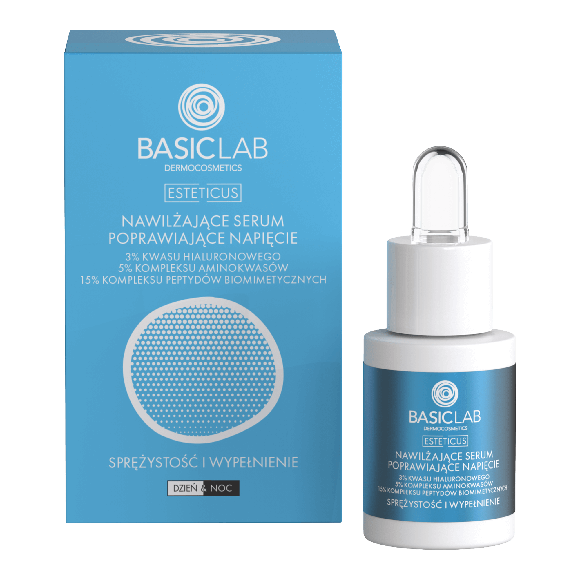 Basiclab, Nawilżające serum poprawiające napięcie z 3% kwasu hialuronowego, 15 ml zdjęcie