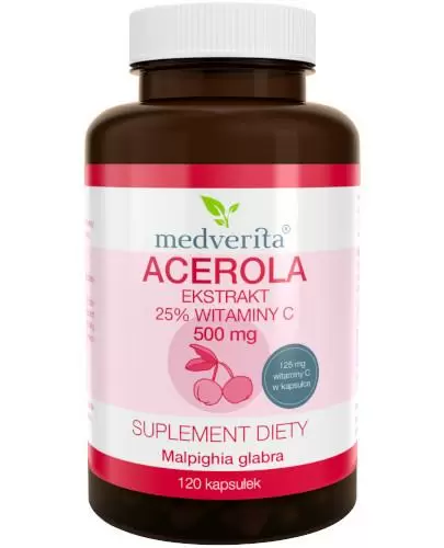 Medverita Acerola 500 mg 120 kapsułek zdjęcie