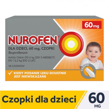 Nurofen dla dzieci 60 mg czopki 10 sztuk