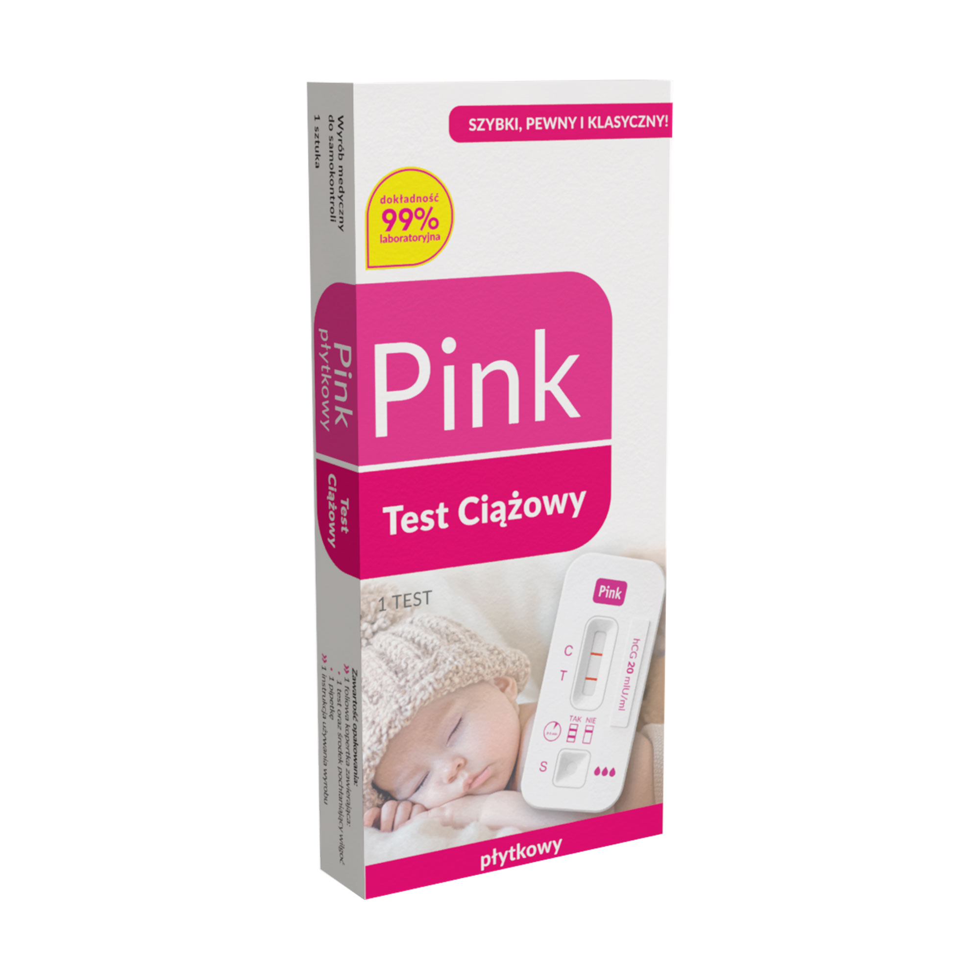 Domowe Laboratorium Pink test ciążowy płytkowy 1 sztuka zdjęcie