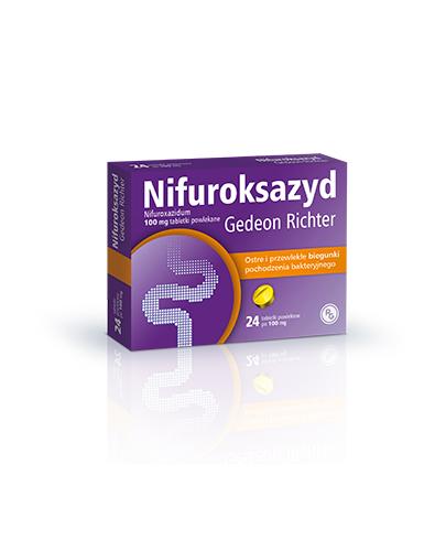 NIFUROKSAZYD RICHTER 100 mg, 24 tabletki powlekane zdjęcie