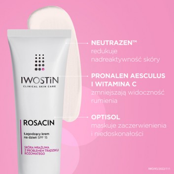 IWOSTIN ROSACIN Krem na dzień łagodzący skórę z trądzikiem różowatym SPF15 - 40 ml