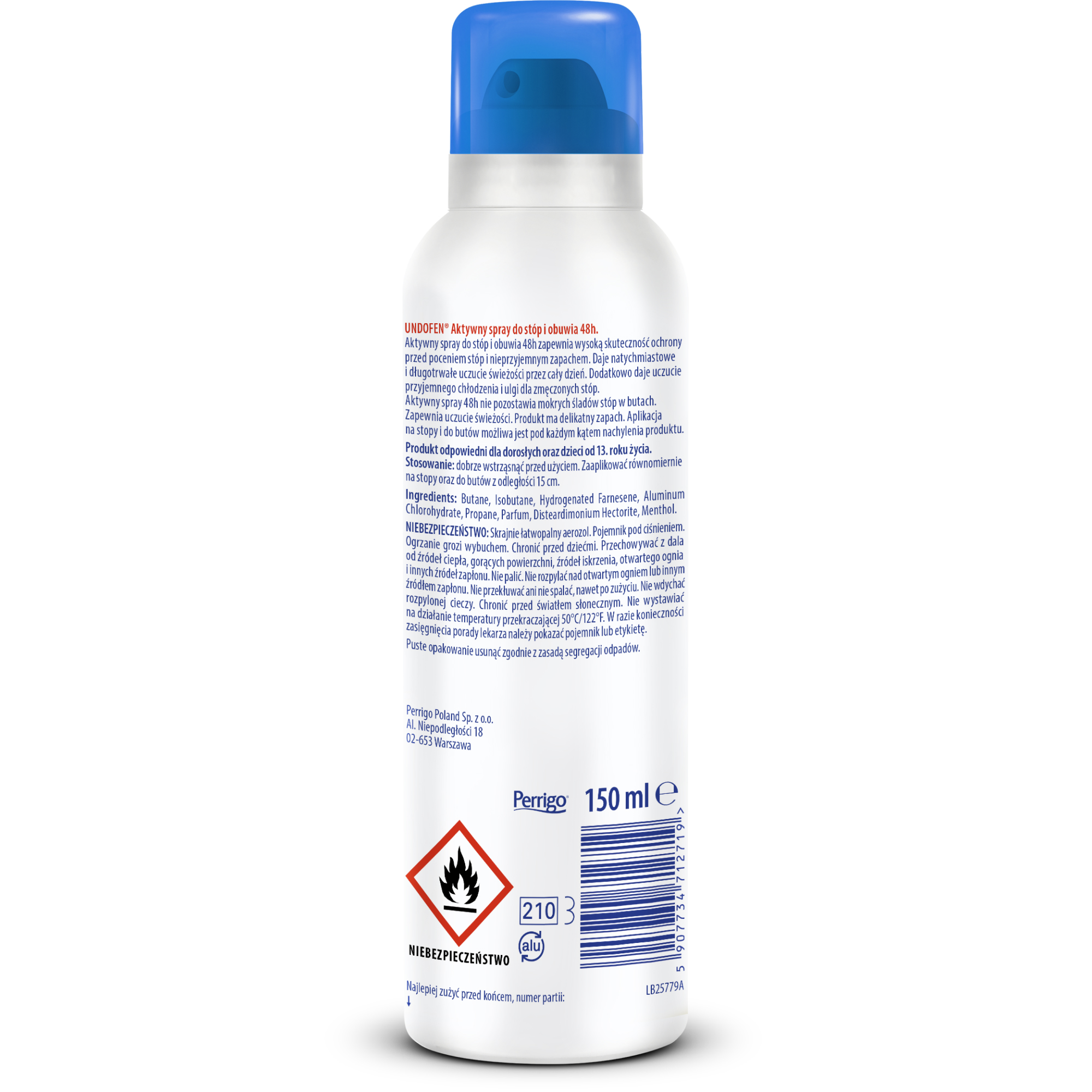 Undofen, Aktywny Spray do stóp i obuwia 48 h, 150 ml