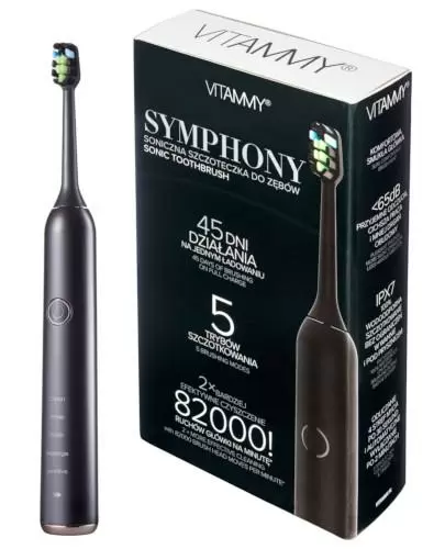 Vitammy Symphony szczoteczka soniczna do zębów czarna 1 sztuka zdjęcie