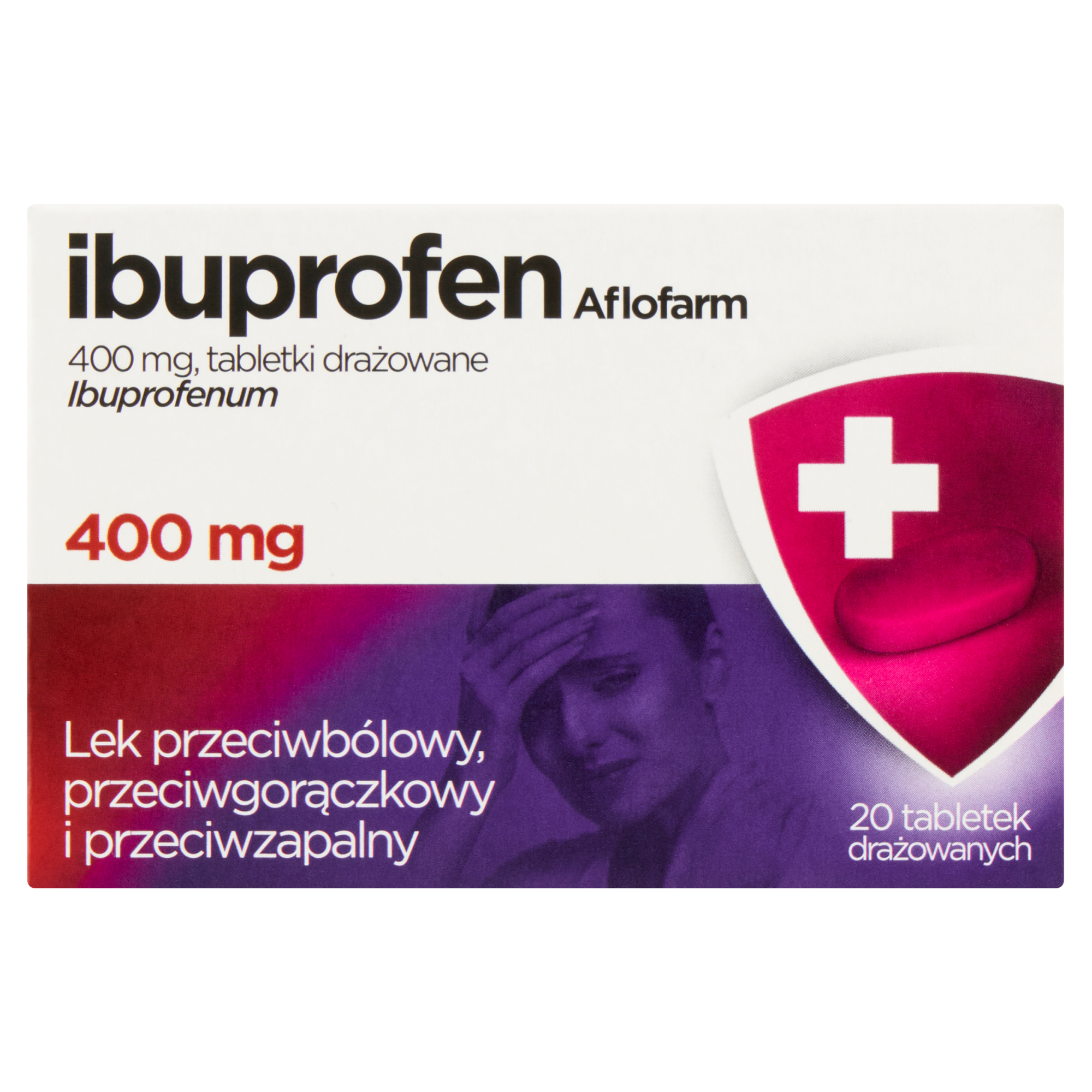 Aflofarm, Ibuprofen 400 mg, tabletki drażowane, 20 sztuk zdjęcie