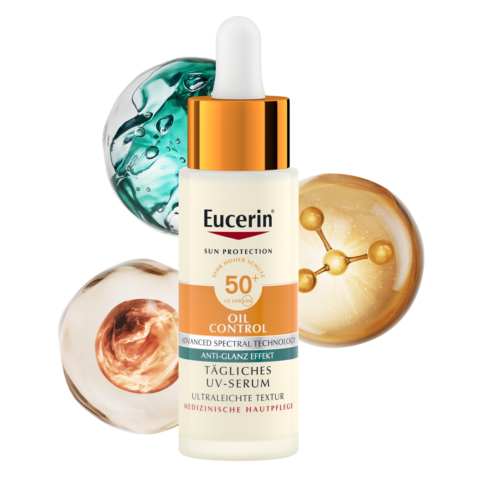 Eucerin Oil Control SPF 50+ Dry Touch, Ultralekkie serum UV, 30 ml