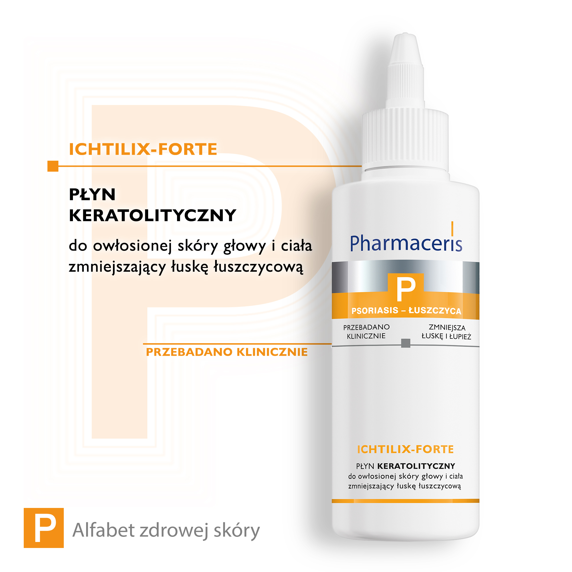 PHARMACERIS P ICHTILIX-FORTE Płyn keratolityczny do owłosionej skóry głowy i ciała - 125 ml