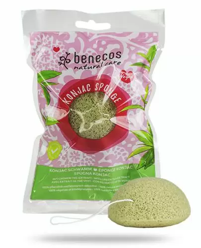 Benecos naturalna gąbka Konjac Zielona Herbata 1 sztuka zdjęcie