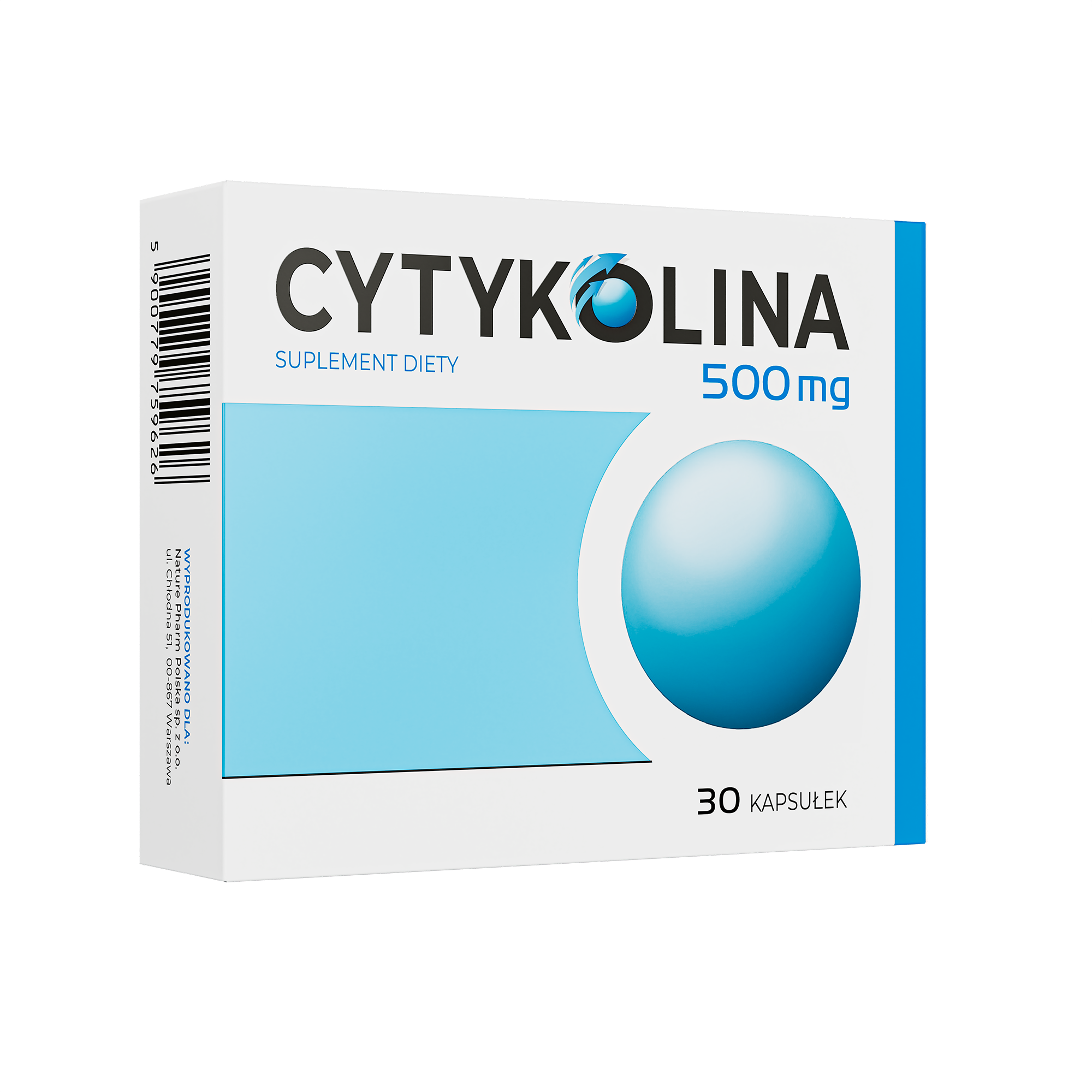 Cytykolina 500 mg, 30 kapsułek