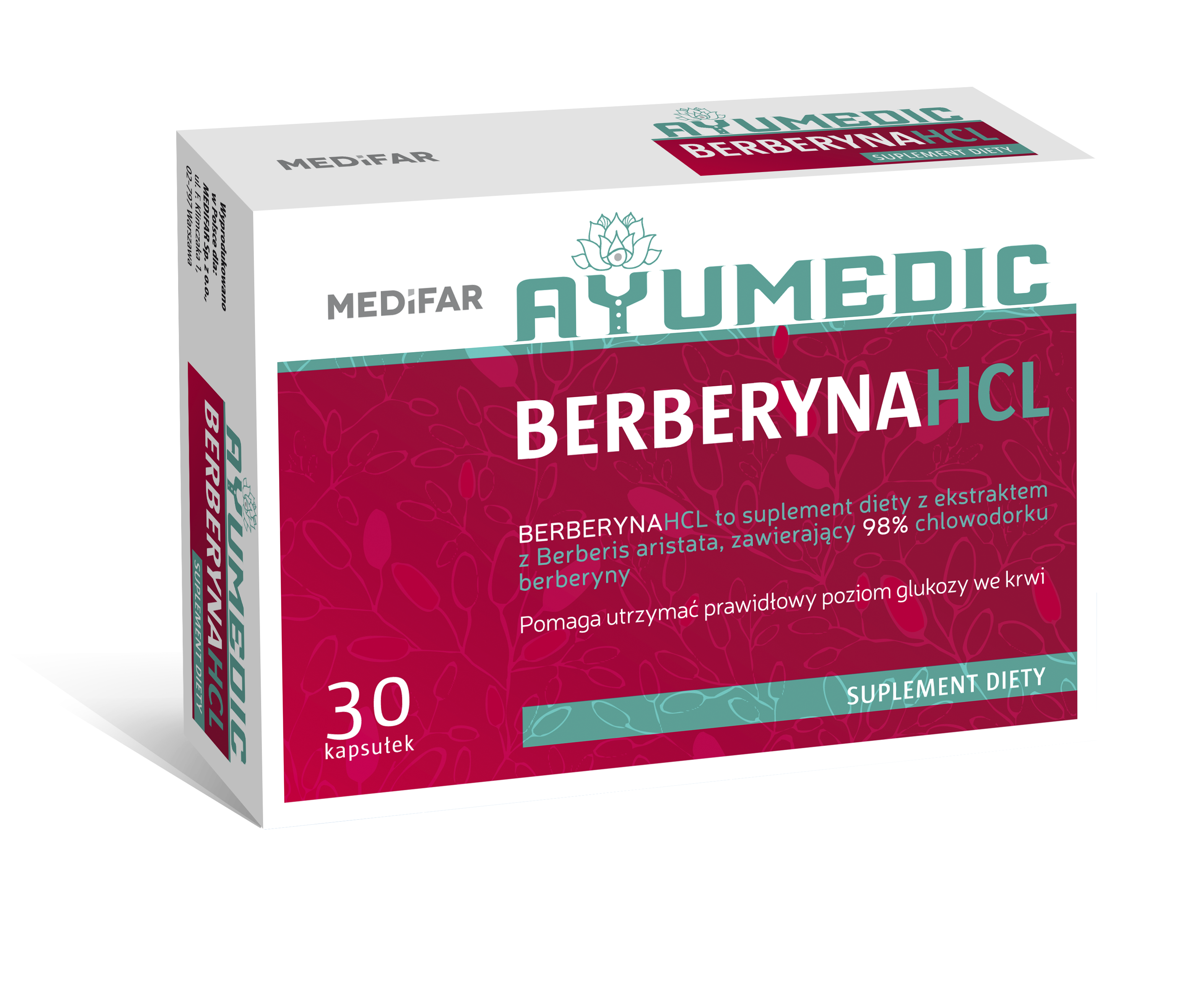 MediFar Ayumedic Berberyna HCL 510 mg, 30 kapsułek zdjęcie