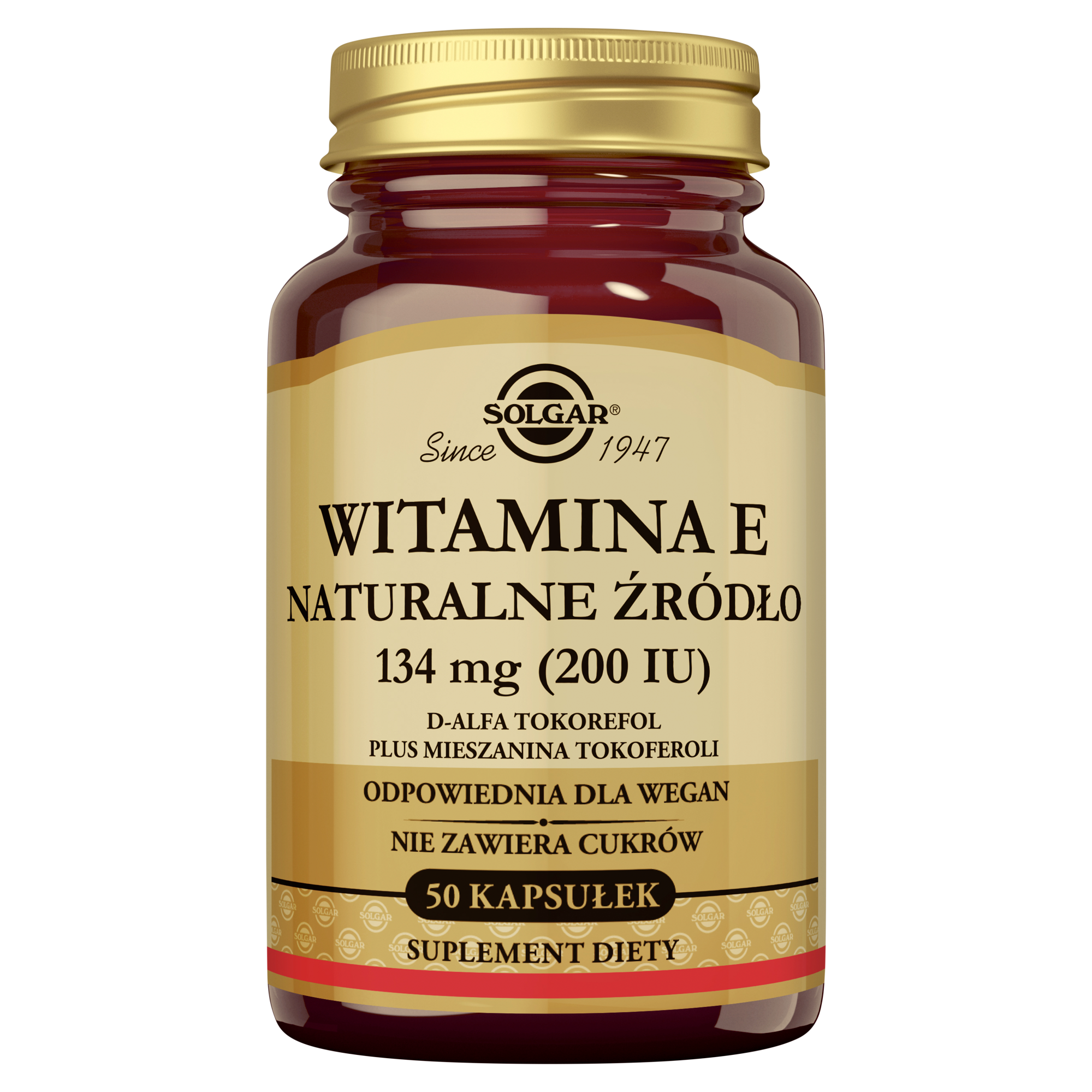 Solgar Witamina E naturalne źródło 200 IU 50 kapsułek zdjęcie