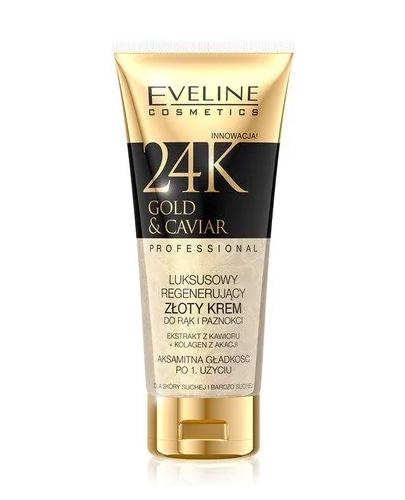 Eveline 24K Gold & Caviar Luksusowy regenerujący złoty krem do rąk i paznokci - 100 ml zdjęcie