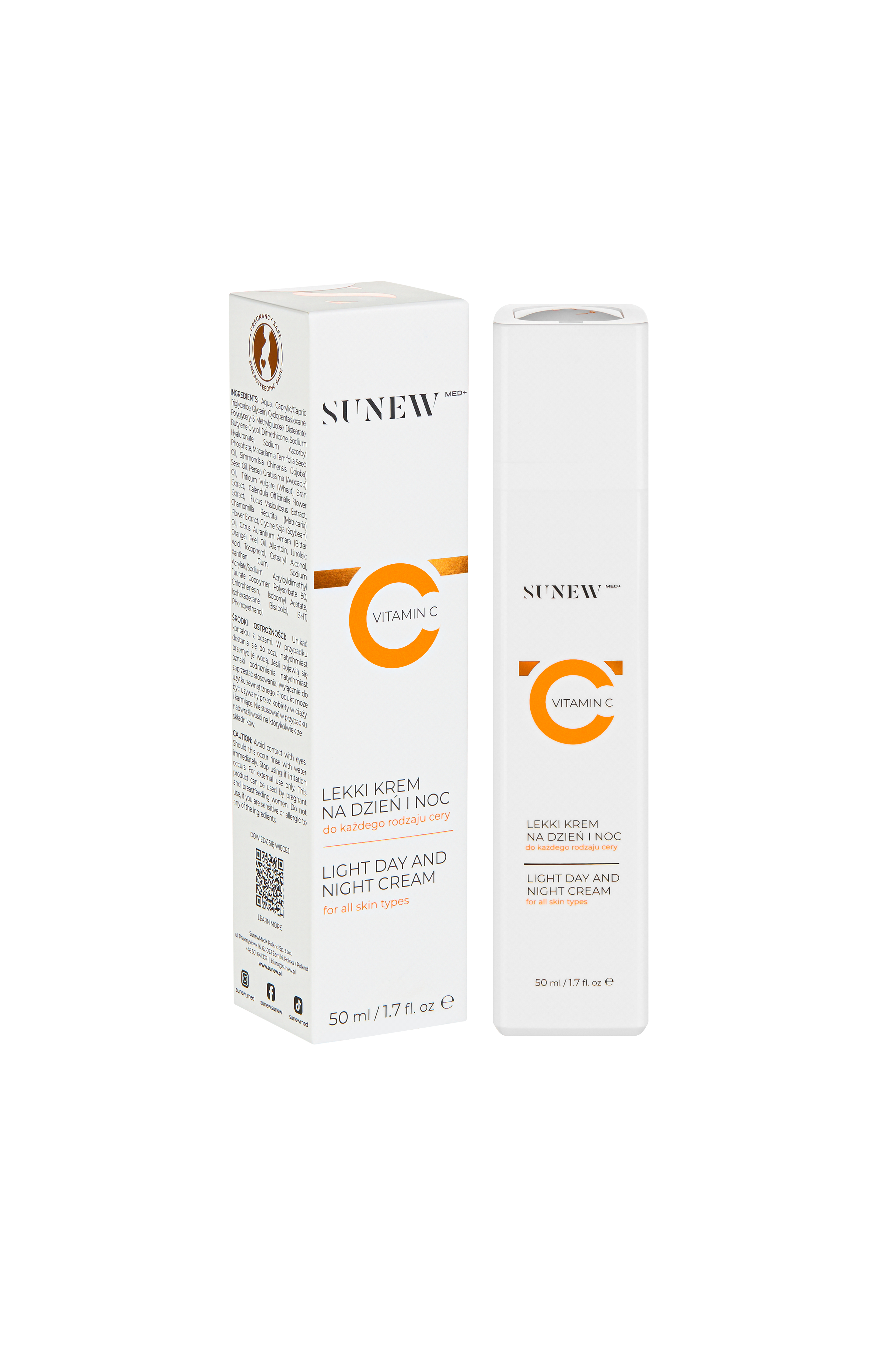 SunewMed+, lekki krem na dzień i na noc z witaminą C, 50 ml