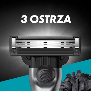 Gillette Mach3 Charcoal Maszynka do golenia dla mężczyzn, 1 sztuka, 2 ostrza wymienne