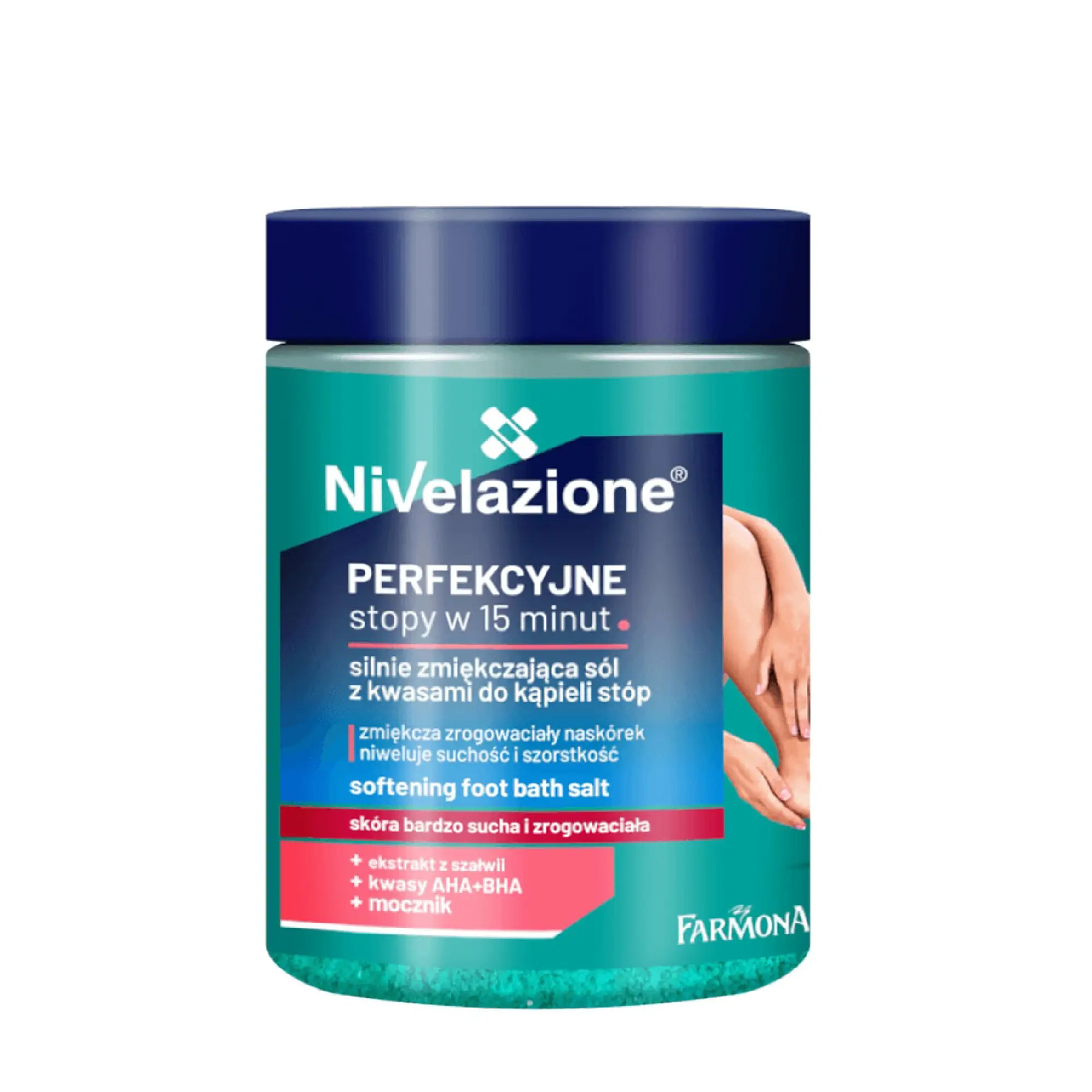 Nivelazione, Silnie zmiękczająca sól z kwasami do kąpieli stóp, 350 g zdjęcie