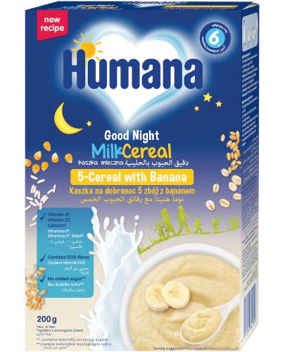 HUMANA Kaszka na dobranoc 5 zbóż z bananem po 6 miesiącu 200 g zdjęcie